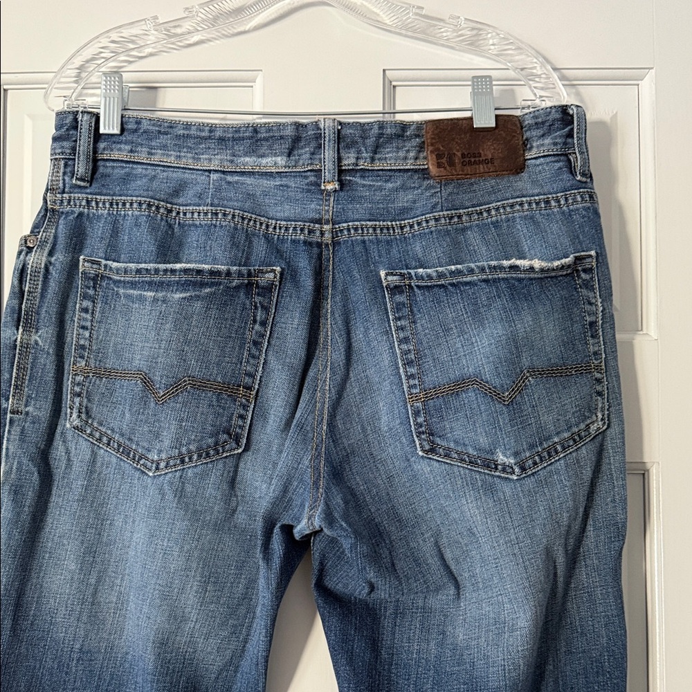 Boss Orange Hugo Boss Jeans Mens 36x34 Regular Fit Straight Leg Blue Denim Adult - Picture 7 of 12